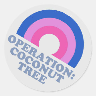 Sticker Rond Opération Coconut Tree Kamala Harris 2024 Bisexual
