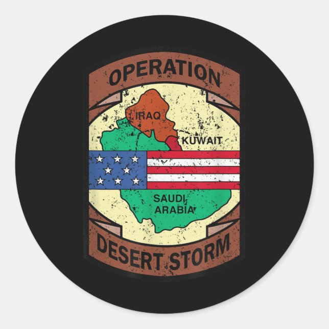 Sticker Rond Opération militaire de la guerre du Golfe Tempête  (Devant)
