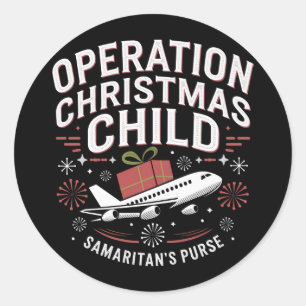 Sticker Rond Opération Noël Enfant drôle Famille correspondant