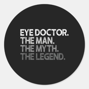 Sticker Rond Ophtalmologiste, Docteur en ophtalmologie, légende
