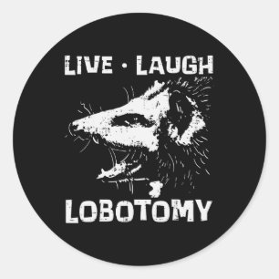 Sticker Rond Opossum Live Love Lobotomy Possum Street Trash Cat