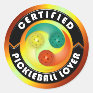 Sticker Rond Options Certified Pickleball Lover 1