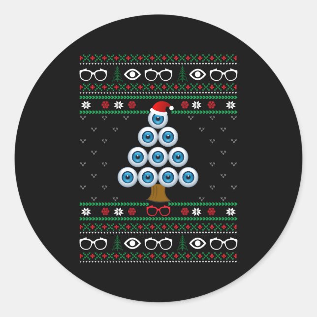 Sticker Rond Optométrie à billes oculaires (Devant)