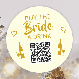 Sticker Rond Or Acheter un verre à la mariée Code QR Enterremen