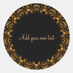 Sticker Rond Or classique et modèle noir orné