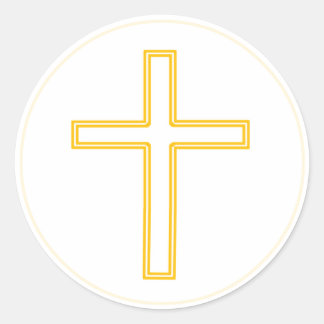 Sticker rond or de la Croix Sainte