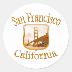 Sticker Rond Or de San Francisco la Californie