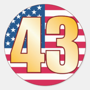 Sticker Rond Or des 43 Etats-Unis