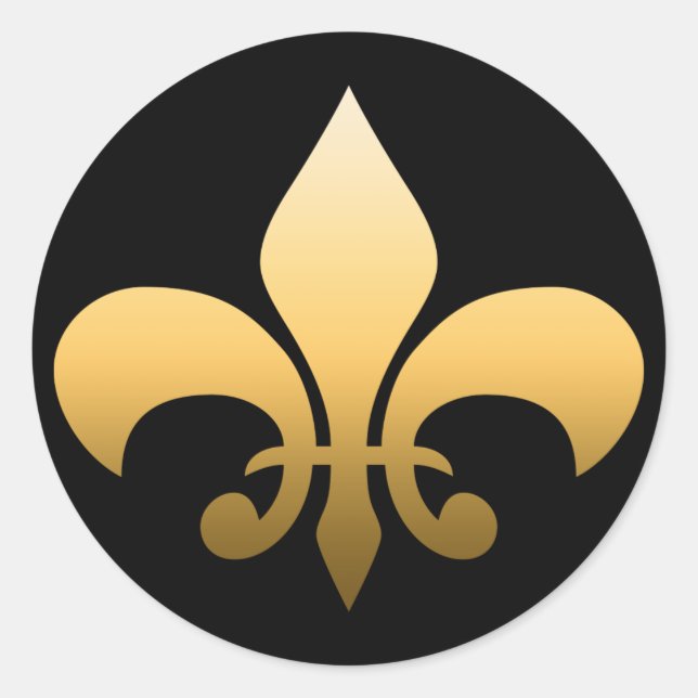 Sticker Rond Or Fleur de Lis (Devant)