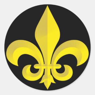 Sticker Rond Or Fleur De Lis