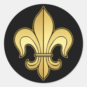 Sticker Rond Or Fleur de lis