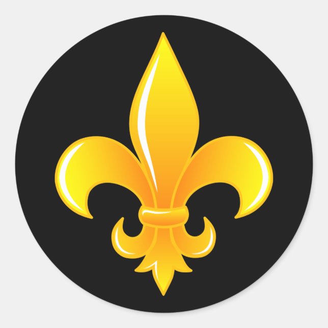 Sticker Rond Or Fleur De Lis (Devant)