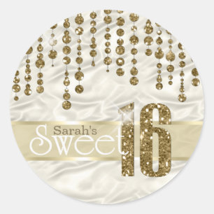 Sticker Rond Or ID260 de sweet sixteen de bijou de satin