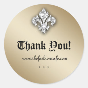 Sticker Rond Or mignon de Fleur de lis Glitter de zèbre rond