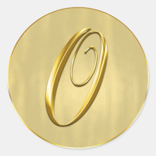 Sticker Rond Or Monogramme O Seal Faire-part de mariage Holiday