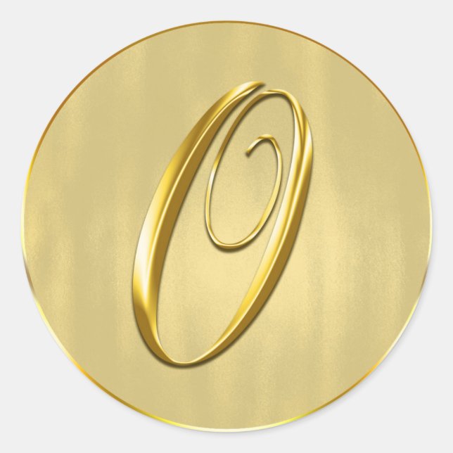 Sticker Rond Or Monogramme O Seal Faire-part de mariage Holiday (Devant)