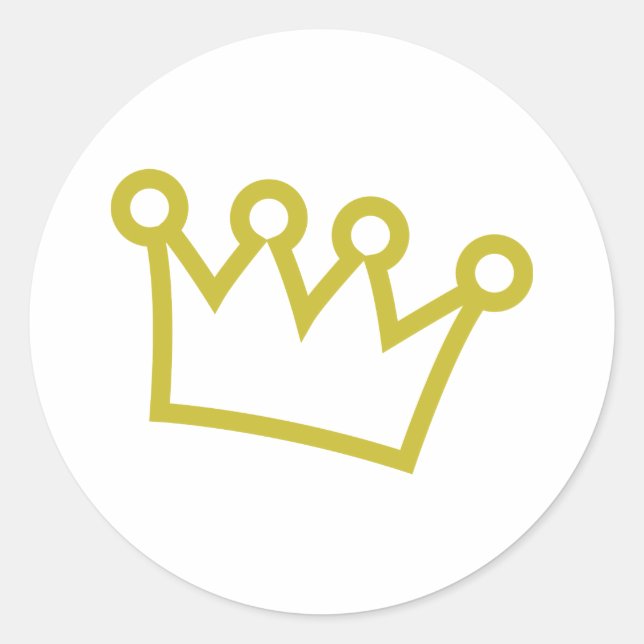 Sticker Rond or roi couronne deluxe (Devant)