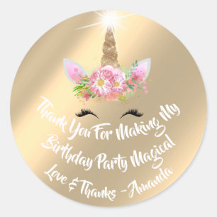 Sticker Rond Or scintillant de rose de faveur d'anniversaire de
