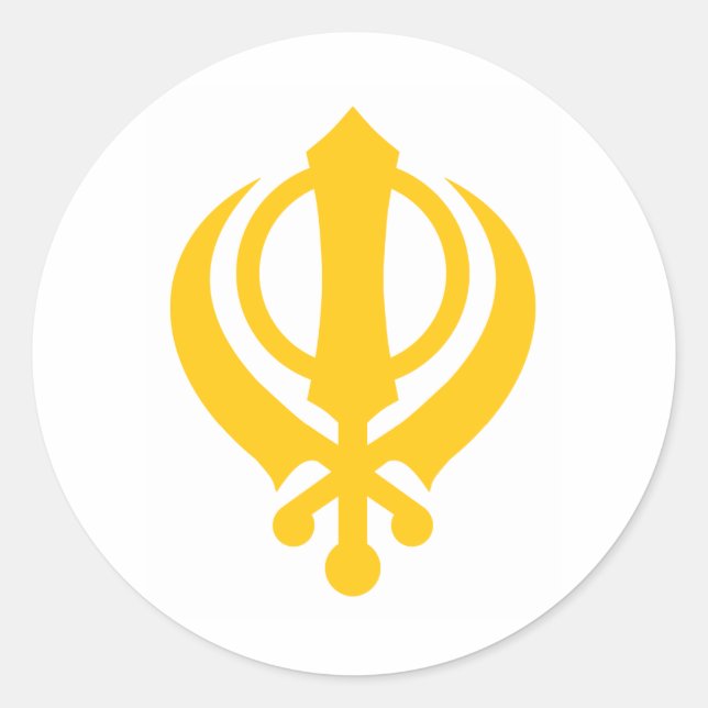 Sticker Rond Or Sikh Khanda (Devant)