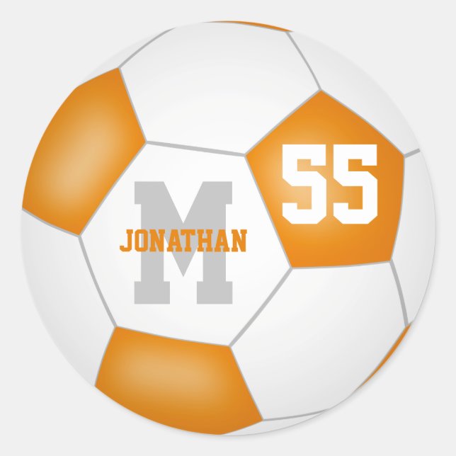 Sticker Rond orange blanc équipe couleurs football balle person (Devant)