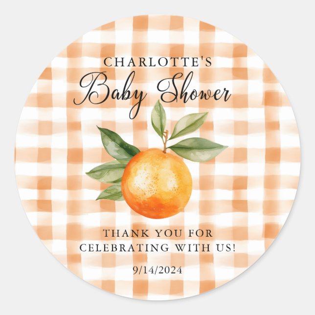 Sticker Rond Orange Blossom Bliss Little Cutie (Devant)