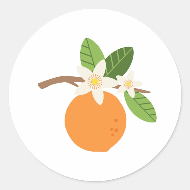 Sticker Rond Orange Blossoms (Devant)