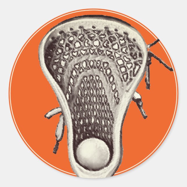 Sticker rond Orange Classic Lacrosse (Devant)