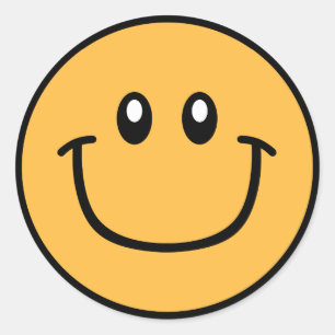 Sticker Rond Orange de sourire 0003 d'autocollants de visage