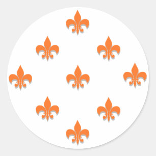 Sticker Rond ORANGE DES CHEVAUCHANTS DE Fleur de Lis
