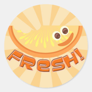 Sticker Rond Orange frais clair