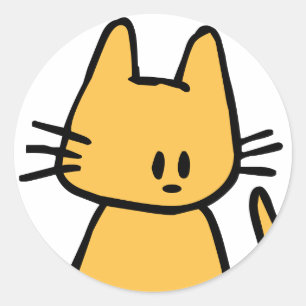 Sticker Rond Orange Kitty