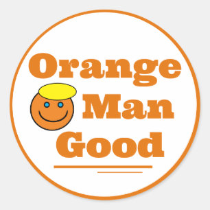 Sticker Rond Orange Man BON