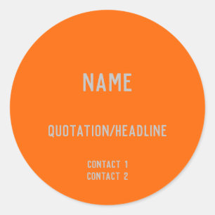Sticker Rond Orange Néon Personnalisé