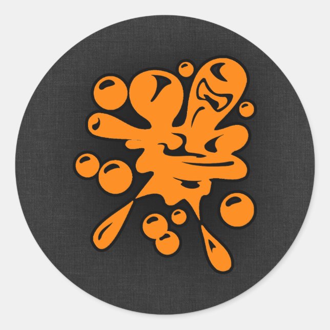 Sticker Rond Orange Paintball (Devant)