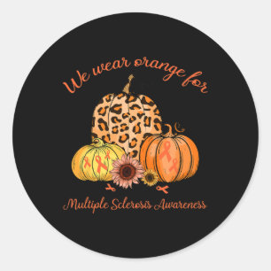 Sticker Rond Orange Pour La Sclérose En Plaques Citrouille De S