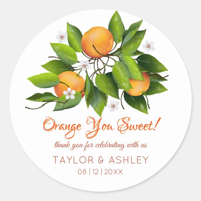 Sticker Rond Orange You Sweet Fruit | MARIAGE (Devant)