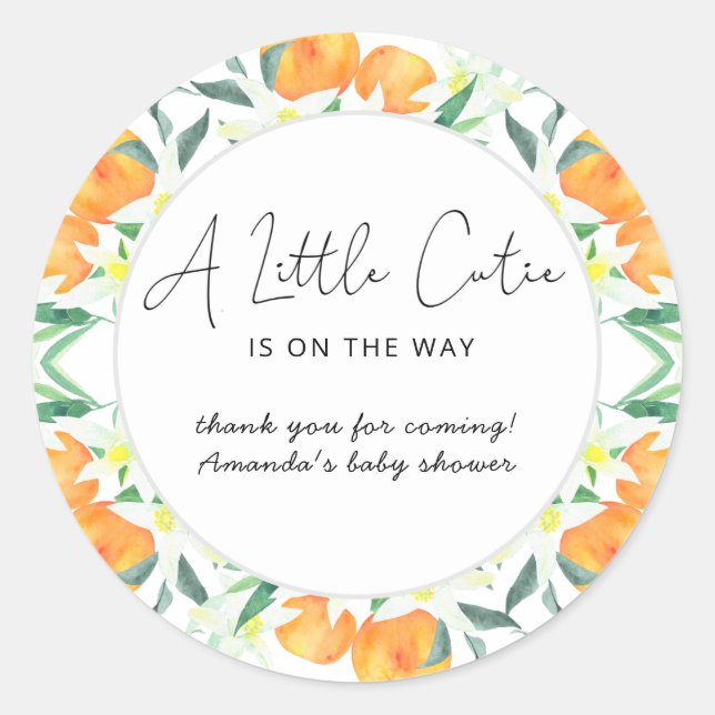 Sticker Rond Oranges merci (Devant)