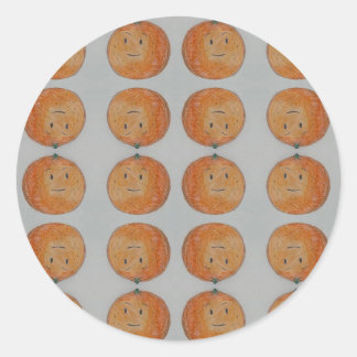Sticker Rond Oranges tangerines mandarines agrumes mignons