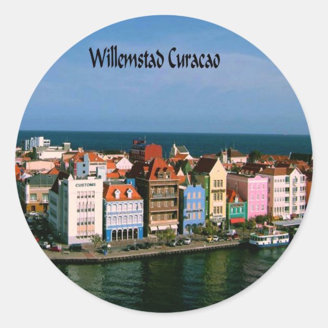 Sticker Rond Oranjestad Aruba (Devant)