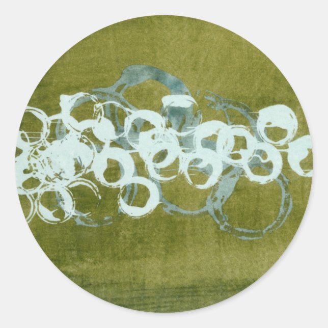 Sticker Rond Orbes vertes I (Devant)