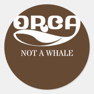 Sticker Rond Orca Dolphin Retro Ocean Graphic Vintage