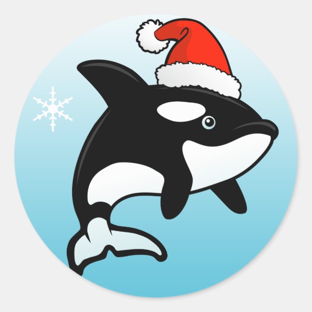 Sticker Rond Orca Père Noël (Devant)