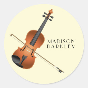 Sticker Rond Orchestre de cordes de musiciens de violon
