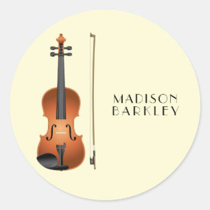 Sticker Rond Orchestre de cordes de musiciens de violon