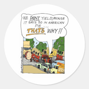 Sticker Rond Orchestre Marchant Produit des Cadeaux de Dessins 