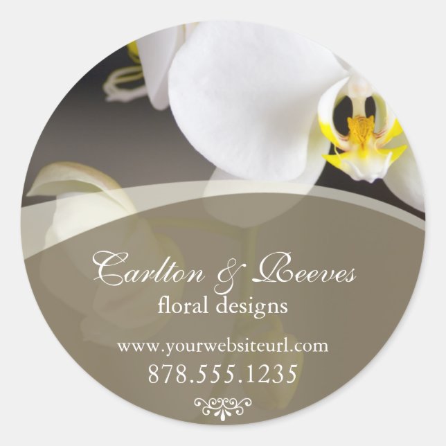 Sticker Rond Orchidées en fleurs 2 (Devant)