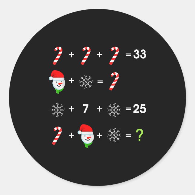 Sticker Rond Order Of Operations Quiz Funny Math Teacher Christ (Devant)