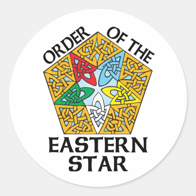 Sticker Rond Ordre de l'Eastern Star Celtic Knot design (Devant)
