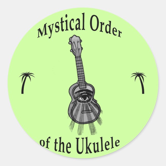 Sticker Rond Ordre mystique de l'Ukulele (Devant)
