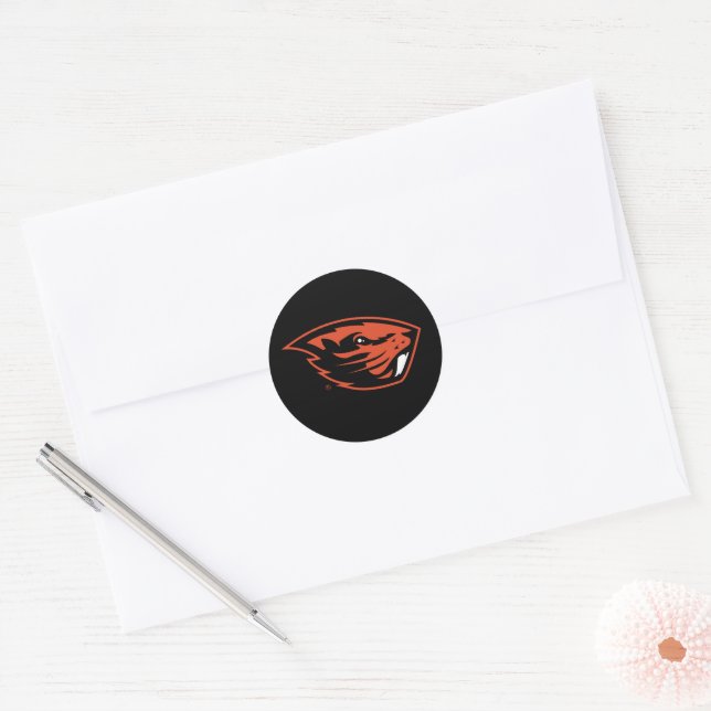 Sticker Rond Oregon State Beavers | Tête de castor (Enveloppe)